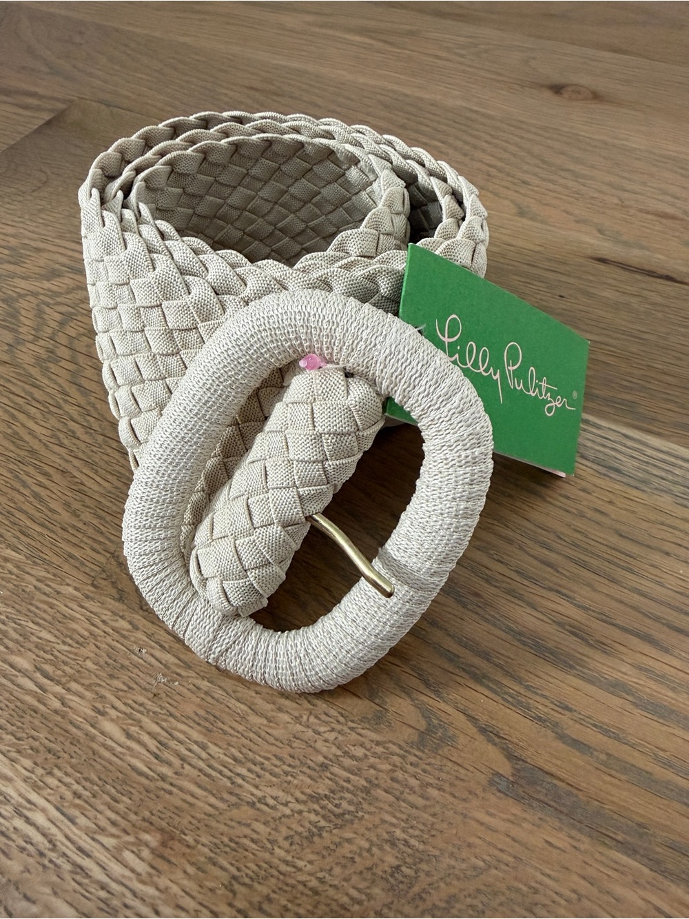 NWT: Lilly Pulitzer Women's Cream Woven ‘Sadie Belt’